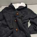 Sidefeel Women's Cardigan Sweaters Hooded Fleece Lined Button Down Front Jackets Winter Coat with Pockets (Black) XL