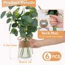 Vintage Glass Vases for Flowers, Set of 6 Clear Vases for Farmhouse Wedding Centerpiece Cylinder Bottle for Reception Table Decoration Home Decor Floral Arrangements