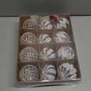 12 PCS Clear and White Christmas Ball Ornaments, 80mm/3.15 Inches Rustic Farmhouse Christmas Decorations, Large Shatterproof Luxury Hand-Painted Xmas Ornaments for Christmas Tree, Wedding