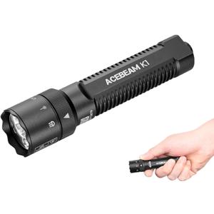 ACEBEAM K1 Rechargeable EDC AA Flashlight with Green Beam, UV and White LED Combo, 1000 High Lumens Pocket Flashlight, Triple Sources Super Bright Small Flash Light for Emergency, Camping, Home