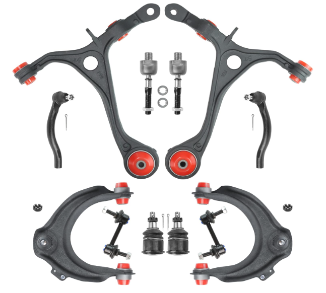 12pc Front End Suspension Kit for Honda Accord 2003-2007, Acura TSX 2004-2008, Upgrade PU Bushing Upper Lower Control Arms Lower Ball Joints Inner Outer Tie Rods Sway Bars Replacement