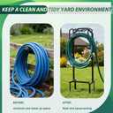 POARMEEY Black Hose Holder Stand with four Ground Stakes for Outdoor Garden