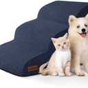 Dog Stairs and Steps for Beds Or Couches, 3-Step Pet Stairs & Steps for Small Dogs and Cats, Soft and Non-Slip Dog Ramp for Older Dogs, Pet with Joint Pain, Easy to Walk