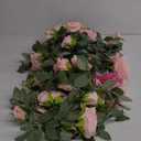 Flower Garland, Artificial Rose Vine Flowers Plants, Hanging Fake Roses Vine for Room Anniversary Wedding Birthday Christmas Arch Decor, 2 Vines Together, Floral Garland, Purple Flower (2 Vines High Realistic, High Realistic-purple-5.6ft)
