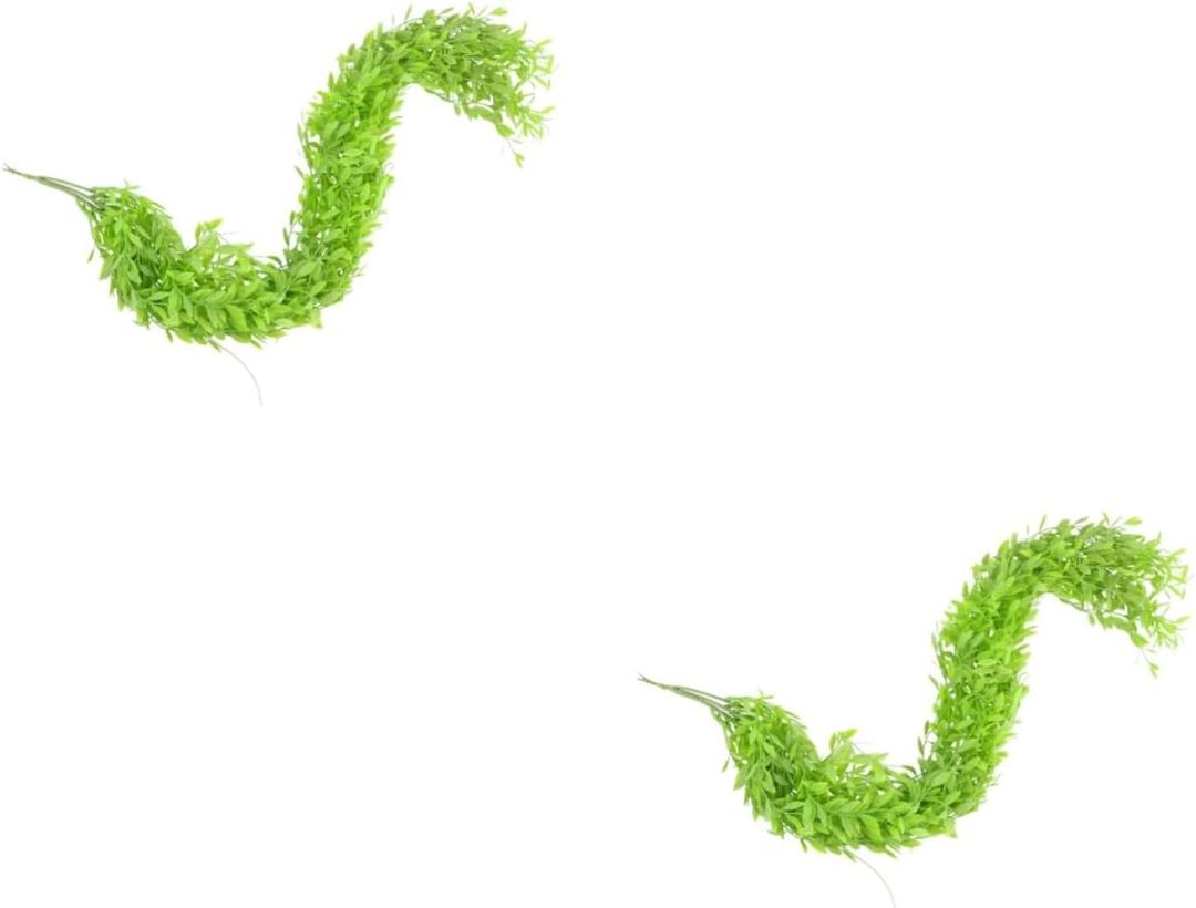 2sets Artificial Weeping Willow Indoor Plant Desktop Decoration Fake Hanging Vines Fake Weeping Willow Indoor Decoration Weeping Willow Decor Willow Garland Glue Leaves Green 5pcs*2