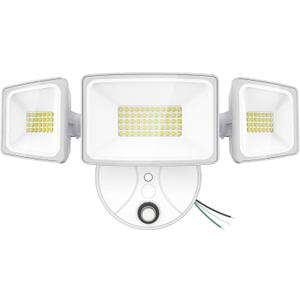 Onforu 70W LED Dusk to Dawn Flood Lights, 7000LM White Exterior Security Outdoor Lighting,IP65 Waterproof Outdoor 3 Adjustable Heads Photocell Light Fixture,6500K Floodlight for Garage,Patio,Yard