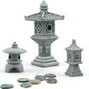 Miniature Fairy Garden Decoration Set,3 Japanese Lantern,10 Stepping Stone Mini Fairy Decor for Garden & Patio Micro Landscape Yard Bonsai Decoration