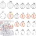Christmas Ornaments Ball Set-Shatterproof Clear Plastic Decorative Baubles for Xmas Tree House Holiday Wedding Party Decoration,20pcs White (Style 4)
