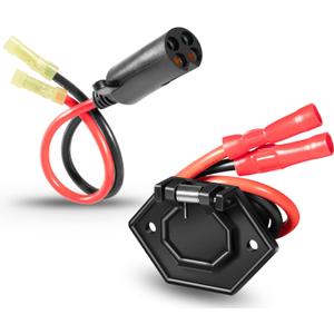 8M4000953 Trolling Motor Guide Power Plug & 8M4000954 Trolling Motor Power Receptacle 2-Prong Compatible with 50A, 12-Volt, 24-Volt, 36-Volt Trolling Motors