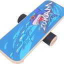 Balance Board Trainer, Wooden Balancing Board with Workout Guide to Exercise and Build Core Stability, Wobble Board for Skateboard, Hockey, Snowboard & Surf Training