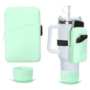20/30/40 oz Silicone Water Bottle Pouch and Protective Silicone Boot Green