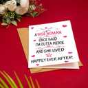 5 x Funny Retirement Card for Women, Coworker Farewell Gift, 'I'm Outta Here' Quote (A Wise Woman- 01)