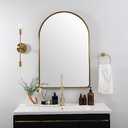ANDY STAR Brass Mirror, 20x30 Gold Arched Mirror, Brass Bathroom Mirrors for Wall in SUS304-Anti-Rust, Seamless Tube Metal Frame, Wall-Mounted Vertical 1’’ Deep