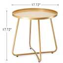 danpinera Outdoor Side Tables, Weather Resistant Steel Patio Side Table, Small Round Outdoor End Table Metal Side Table for Patio Yard Balcony Garden Bedside (Gold)