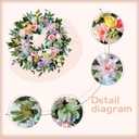 Idyllic 22 Inch Spring Summer Wreath for Front Door with Pink Blue Roses and Hydrangeas Romantic Artificial Flower Wreath for Indoor Outdoor Wedding Porch and Wall Decor