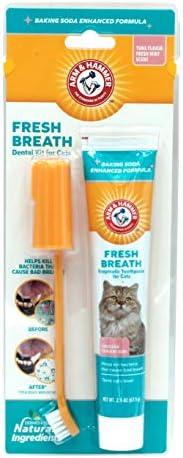 Arm & Hammer for Pets Dental Kit for Cats | Eliminates Bad Breath | 3 Piece Set Includes Cat Toothpaste, Cat Toothbrush & Cat Fingerbrush in Tasty Tuna Flavor, 2.5 ounces
