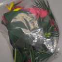 Hotop 4 Set/ 16 Pcs Artificial Tropical Flower Bouquets Bulk for Hawaii Centerpieces Bird of Paradise Lily Bouquet Permanent Flower Tropical Imitation Plant for Party Office Home Decor (Rose Red)