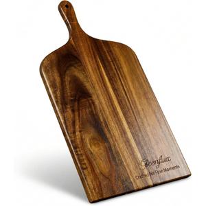 Charcuterie Board & Serving Tray with Handle, Large Acacia Wooden Cutting Board and Cheese Board Set for Serving, Appetizers, Entertaining & Housewarming Gift
