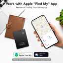 2 Pack Wallet Tracker Card [Apple MFi Certified] Air Tracker Tag (iOS only), IP68 0.11in Rechargeable Smart Card Work with Apple Find My, Keys Finder and Item Locator for Passport, Bags, Laptop, Black