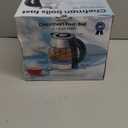 CHEFMAN Electric Kettle - 1.2L 1500W Hot Water Tea Pot with Infuser, BPA Free, Auto Shut Off, Boil-Dry Protection, Removable Lid, LED Light, Cordless Glass Electric Tea Kettle  Stainless Steel