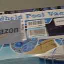 Cordless Pool Vacuum with Telescopic Pole, 18.5 GPM Powerful Suction, 1.5H Supercharge Technology, Handheld Pool Vacuum Cleaner for Above Ground/Inground Pools, Hot Tubs, Sky Blue