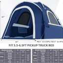 Pickup Truck Tent, Fit 5.5-6, 6.5ft Truck Bed, Waterproof PU3000 high Density Polyester Oxford, Windproof Pole and Insect-Prevention Double Layer Mesh Window & Door, Unique Rear Window Pipe