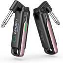 LEKATO Wireless Guitar System UHF Wireless Guitar Transmitter Receiver Rechargeable Audio Wireless Transmitter and Receiver with 70 Channels Wireless for Bass Electric Instruments(Pink)