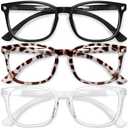 Gaoye Stylish Blue Light Glasses for Woman - Computer Glasses 99% Blue Light Blocking - Lightweight TR90 Frames - 3 pack