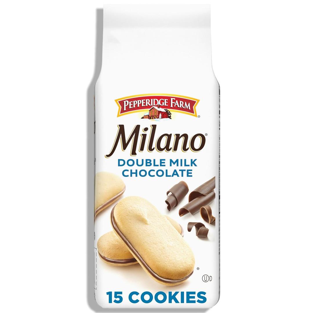4 x Pepperidge Farm Milano Double Milk Chocolate Cookies, 7.5 OZ Bag (15 Cookies) (EXP 05/04/26)