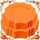 COLOSUS 60 pcs Orange Plastic Plates -Thanksgiving Plastic Plates for Party include 30 Dinner Plate and 30 Dessert/Salad Plate for Wedding,Party,Anniversary,Daily Use