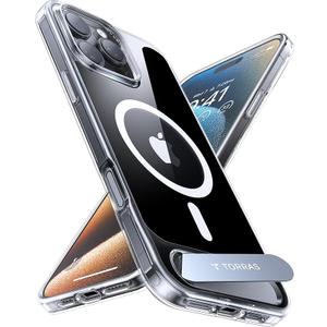 TORRAS Strong Magnetic & Seamless Stand for iPhone 16 Pro Case Clear, Fit for MagSafe, Never Yellow, 4X Military Grade Drop Tested Kickstand Protective Phone Case for iPhone 16 Pro 6.3", Clear