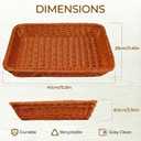 Wicker Bread Baskets for Serving 6 Pack, 15.8 Inch Large Rectangular Woven Baskets, Rattan Tray Organizer for Bread, Fruit, Vegetables, Snacks, Kitchen, Dining Table & Restaurant Tabletop