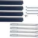 Direct Store Parts Kit DG240 Replacement for Charbroil 463248208,463268107,466248208 Gas Grill Burners,CrossoverTubes,Heat Plates (Stainless Steel Burner + Porcelain Steel Heat Plate)