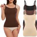 MISS MOLY Women's Camisole Top Shapewear Tummy Control Seamless Body Shaper Tank with Adjustable Spaghetti Straps, Extra Large, Brown 