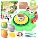 Pottery Wheel for Kids, Complete Pottery Painting Craft Kit, Arts and Crafts for Kids Ages 8-12, Art Supplies for Kids Toys Boys Birthday Christmas Gift for 6 7 8 9 10 11 12 13 Year Old, Green