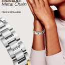 JR.DM Silver Gold Watch Bands for Women Compatible with Apple Watch 38mm 40mm 41mm 42mm(S10/11) Adjustable Metal Cowboy Single Chain Bracelet for iWatch Series 11/10/9/8/7/6/5/4 SE 3/2/1(No Case)