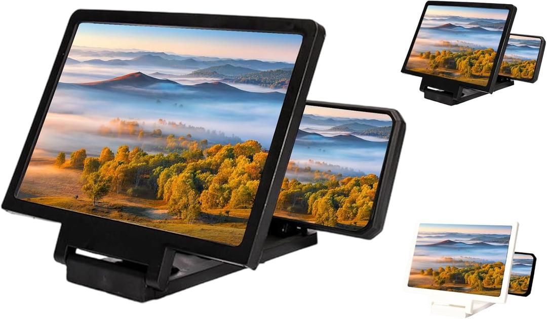 Big Screen Phone Magnifier, Screen Magnifier for Cell Phone, 3D Hd Mobile Phones Magnifier Projector Screens Enlarger for Movies, Videos and Gaming (Black)