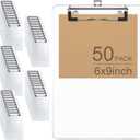 Small Clear Clipboard Set of 10, A5 Mini Clip Board | 6 x 9 Half-Letter Size for Classroom, Students, Teacher, Nurse, Office & School Supplies