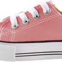 Mvlsoct Boys and Girl Low Top Canvas Kids Lace up Sneakers (7 Narrow Toddler, Pink)