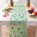 4 Pcs Flamingo Table Runner 29x70 Inch Summer Tropical Green