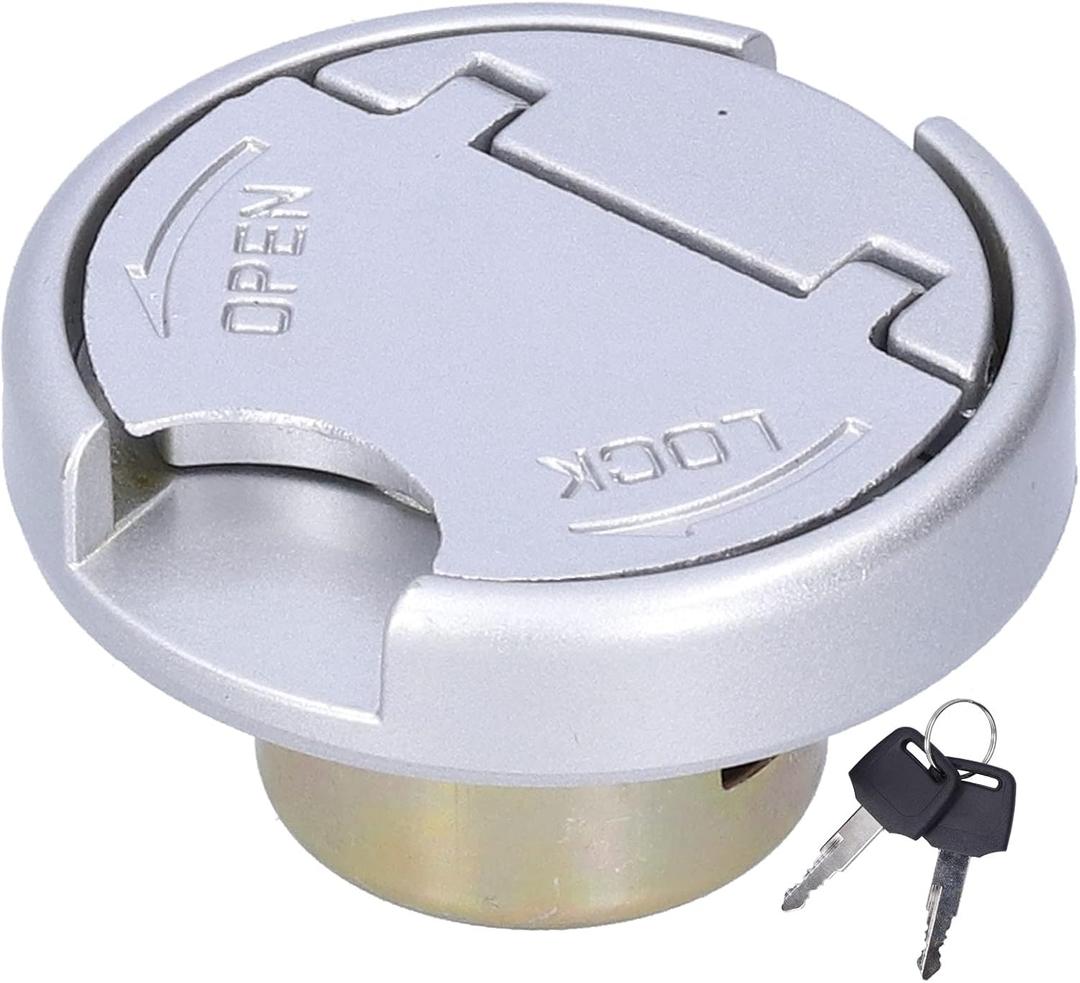 Keenso Fuel Gas Tank Cap,Stainless Steel GY6 Fuel Cap with Key Locking Fuel Tank Cap Replacement for RUCKUS,ROKETA,KAZUMA