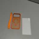 Magnetic for iPhone 17 Pro Max Case with Screen Protector & Wrist Strap, Fit for MagSafe,Military-Grade Protective Drop, Shockproof Matte Translucent Slim Cute for iPhone 17 ProMax Case, Glossy Orange