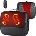 KNQZE 3-in-1 Shiatsu Back Massager with Heat & Lumbar Support, 4D Kneading for Pain Relief Deep Tissue, Dual-Side Extended Heating, Electric Lower Back Massager for Home Office, Gift for Men Women Mom