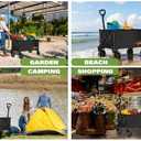 CUMNTQ Wagons Carts Foldable, 350lbs Weight Capacity Collapsible Wagon with All-Terrain Wheels, Grocery Cart on Wheels for Shopping Camping Garden Sports Beach, Black