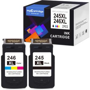 myCartridge SUPRINT 245XL Ink Cartridge PG-245 CL-246 Replacement for Canon Ink 245 and 246 Compatible for Canon 245XL 246XL Combo Pack for Pixma MG2522 TS3122 TS3322 MX490 TR4520 Printer 245 Ink