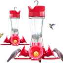 Perky-Pet 203CPBN-2 Glass Hummingbird Feeders for Outdoors with Perches, Ant Moat, Bee Guards - Pack of 2