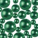 200Pcs Green Vase Filler Pearl Beads for Centerpieces Vases, No Hole Faux Polish Pearls for Floating Candle Home Birthday Wedding Party Table Decor8/14/20mm
