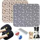 Puppy Pads with Pheromones, Washable Puppy Pee Pads for Dogs Reusable Puppy Pads for Dogs and Cats - Leak & Odor Proof, Non-Slip Base Training Pads for Home & Travel(with Pet Hair Removal Gloves)