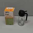 Olive Oil Sprayer for Cooking, 470ml 2 In 1 Glass Oil Dispenser/Pour Bottle, Kitchen Accessories, Kitchen Gadgets for Air Fryer, Salad, BBQ (Black)