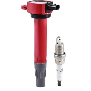 Pindex 1 Pack Ignition Coils and Iridium Spark Plugs,UF502 7781 Coil Pack Compatible with 2006-2010 Chrysler 2006-2011 Dodge 2009-2010 Volkswagen 04606869AB 04606869AA